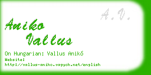 aniko vallus business card