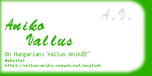 aniko vallus business card